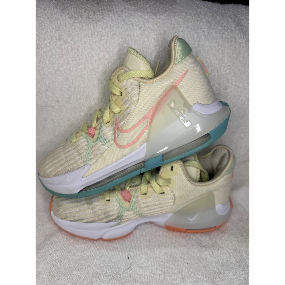 Nike LeBron 19 Low GS Mismatched Easter Cream Blue Orange DM1058-101 Kids 7Y